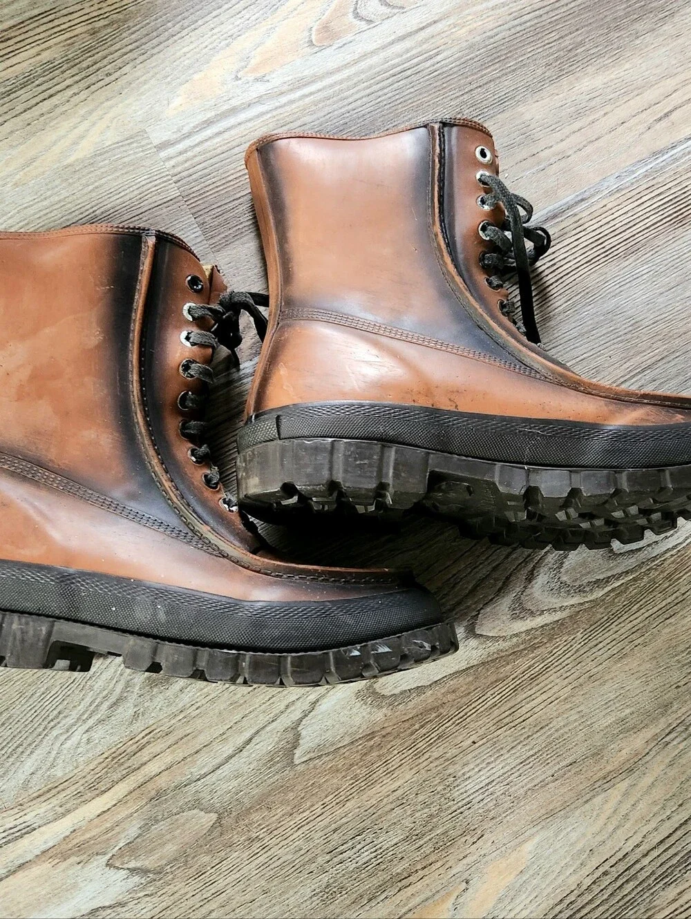 Vintage Field Trail Rubber Steel Shank Sherpa Lined Mid Calf Work Boots Mens 12